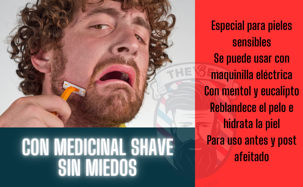 The Bey Loción afeitado antes y después Medicinal Shave