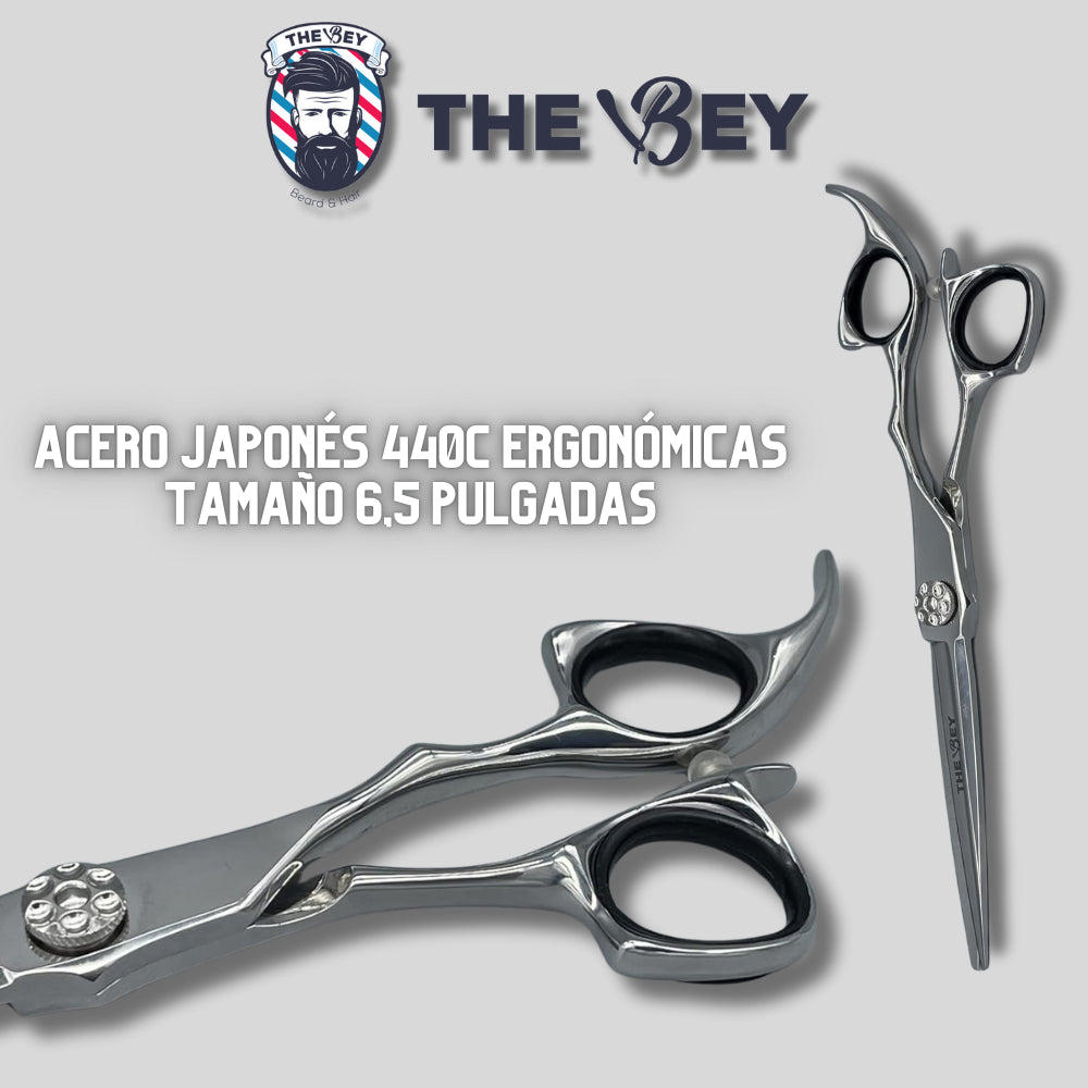 The Bey Tijeras Profesionales barberos de Acero Japonés 440C – 6,5"