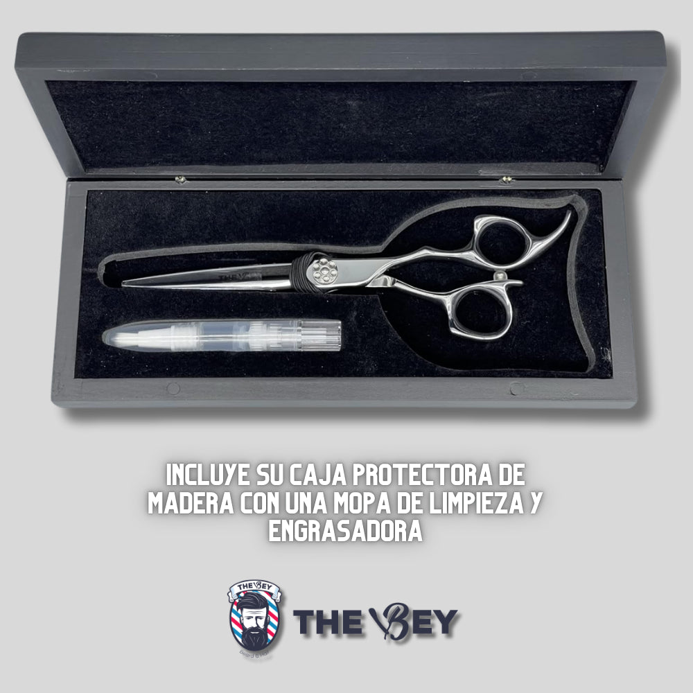 The Bey Tijeras Profesionales barberos de Acero Japonés 440C – 6,5"