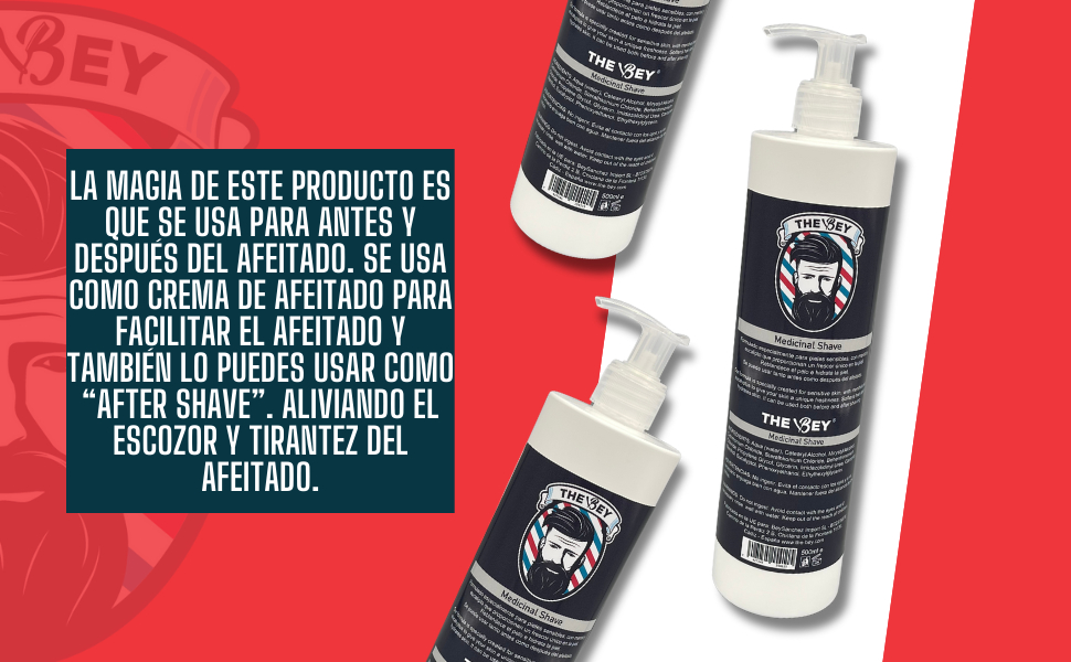 The Bey Loción afeitado antes y después Medicinal Shave