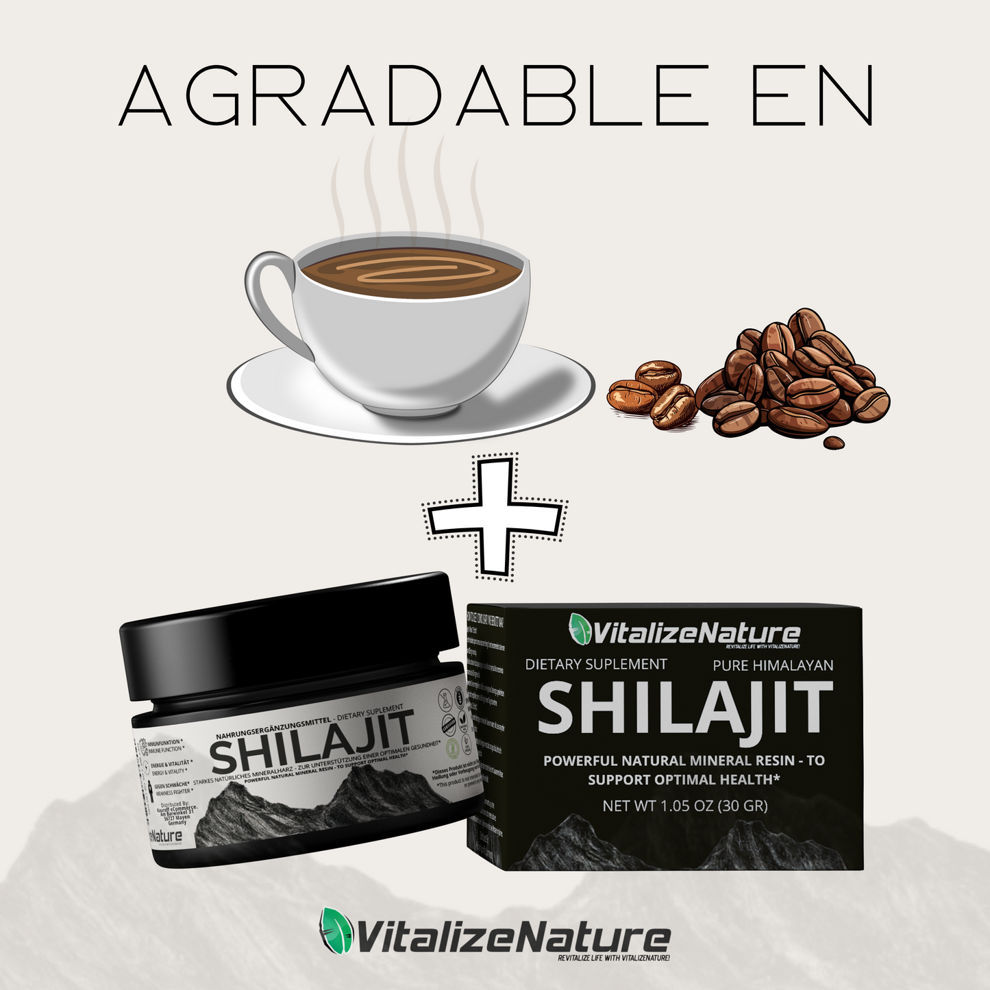 VitalizeNature - Original Shilajit 30 g + Ashwagandha