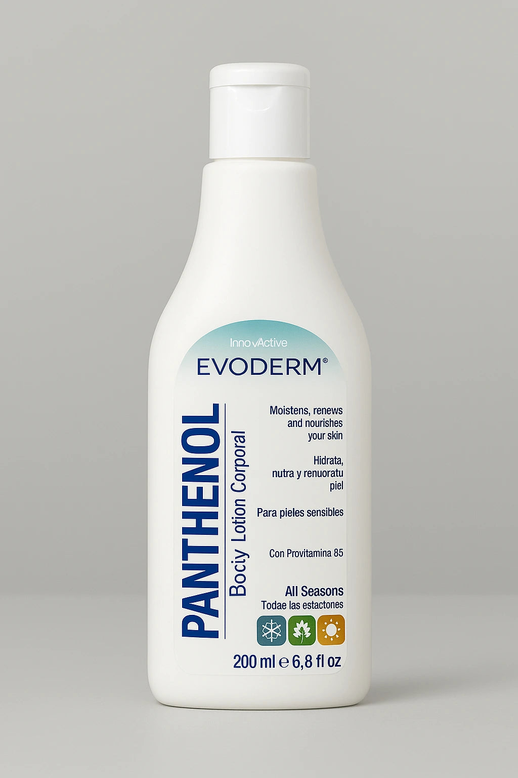 EVODERM Panthenol Loción Corporal 200 ml – Hidratante para piel sensible con Provitamina B5