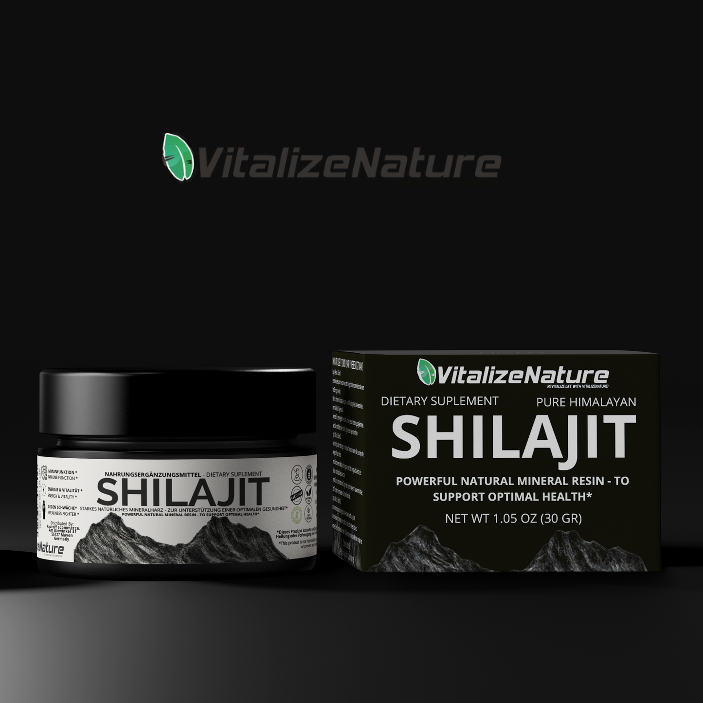 VitalizeNature - Original Shilajit 30 g + Ashwagandha