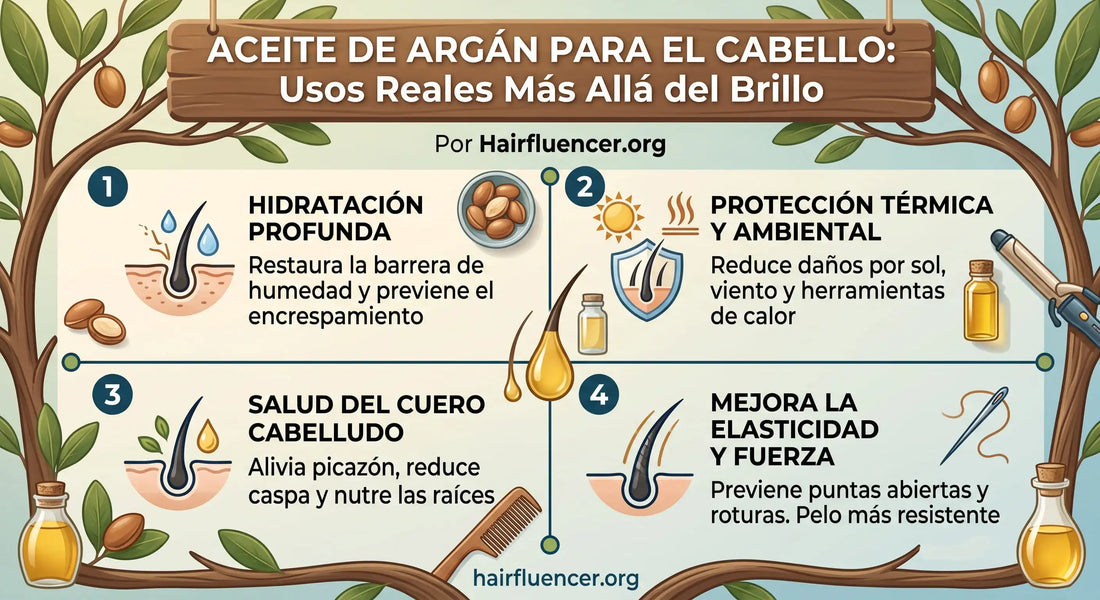 Aceite de argán para el cabello: usos reales más allá del brillo