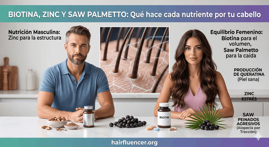 Biotina, zinc y saw palmetto: qué hace cada nutriente por tu cabello