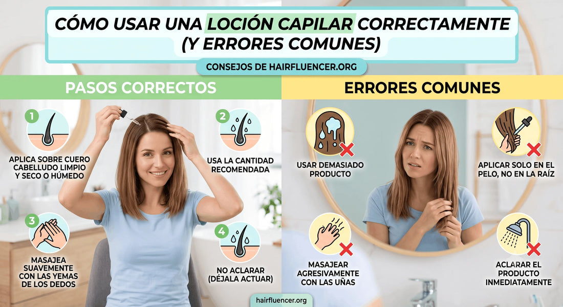 Cómo usar una loción capilar correctamente (y errores comunes)