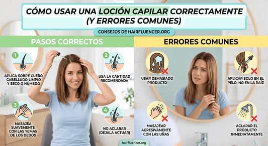 Cómo usar una loción capilar correctamente (y errores comunes)