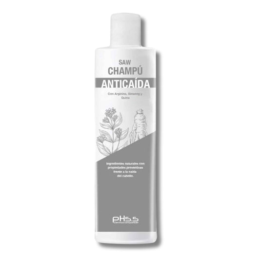 Champú AntiCaída con Arginina, Ginseng y Quina. Ingredientes Naturales PH 5.5 Sin parabenos