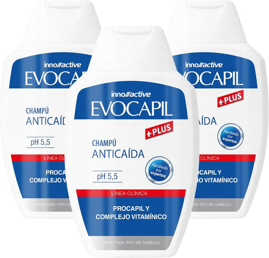 Champú Antidebilitamiento capilar Evocapil Plus 300 ml PH 5.5 - Ideal para después de un trasplante capilar