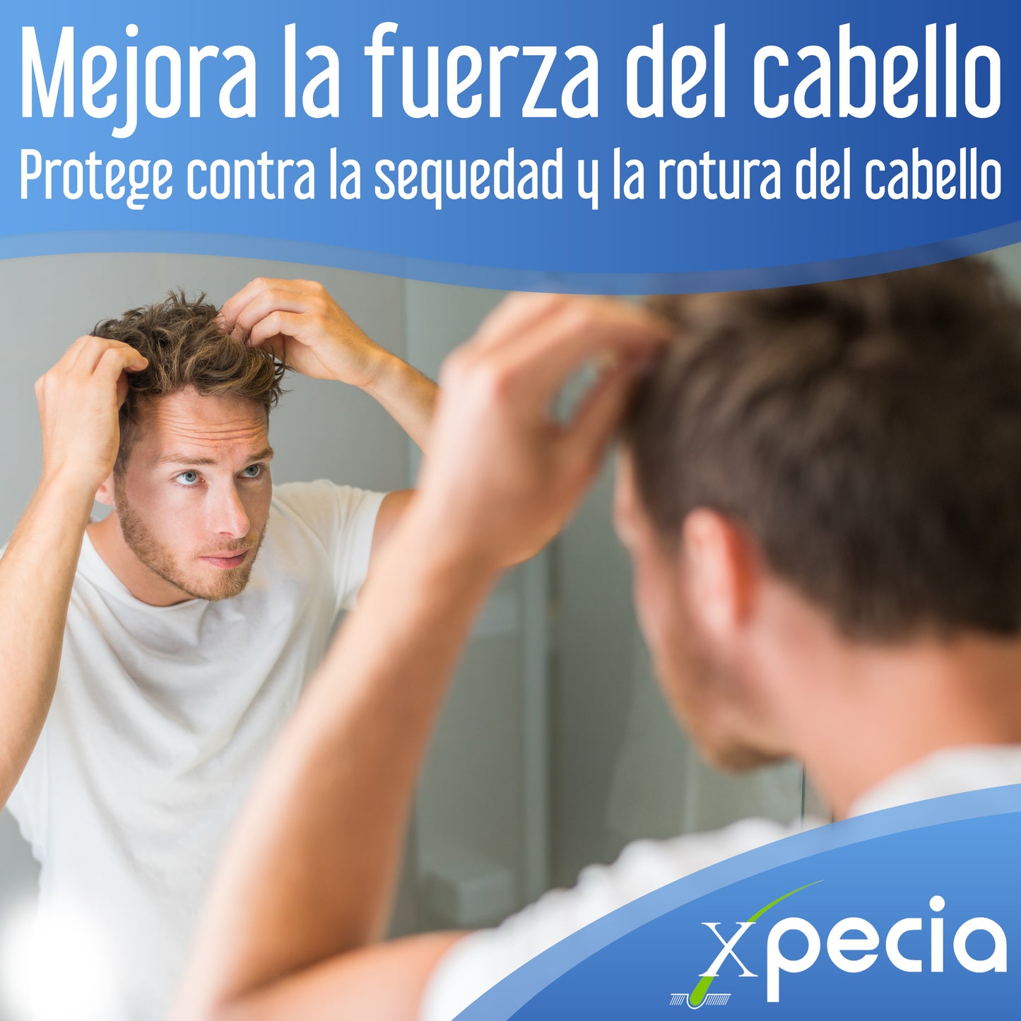 Xpecia Tablet hombre vitaminas para alopecia androgénica, Bloquea DHT, con Saw palmetto, Biotina, 60 comprimidos