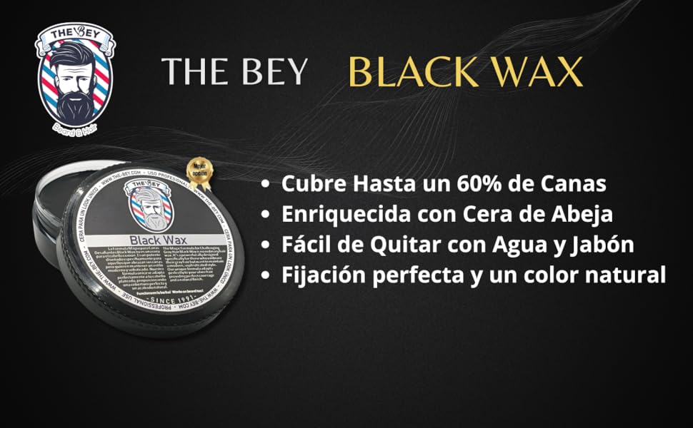 The Bey Black Wax Cire pour Couvrir les Cheveux Blancs