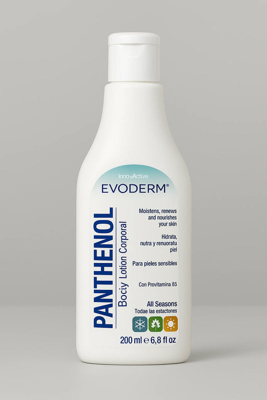 EVODERM Panthenol Loción Corporal 200 ml – Hidratante para piel sensible con Provitamina B5