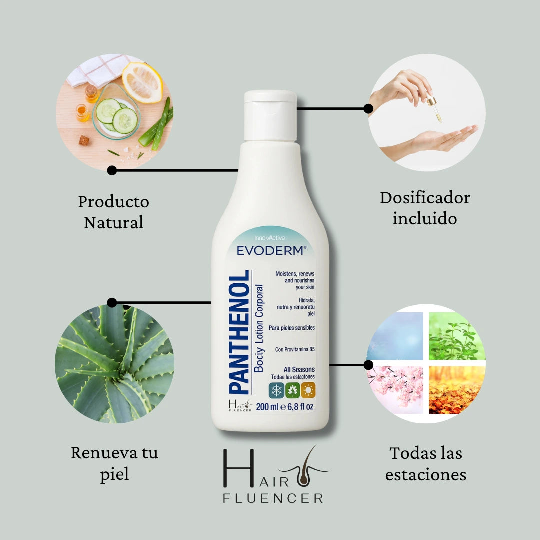 EVODERM Panthenol Loción Corporal 200 ml – Hidratante para piel sensible con Provitamina B5