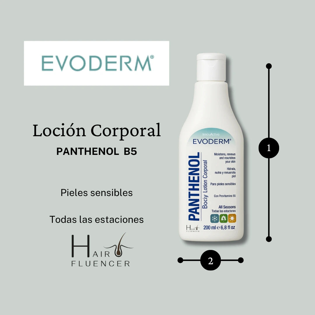 EVODERM Panthenol Loción Corporal 200 ml – Hidratante para piel sensible con Provitamina B5