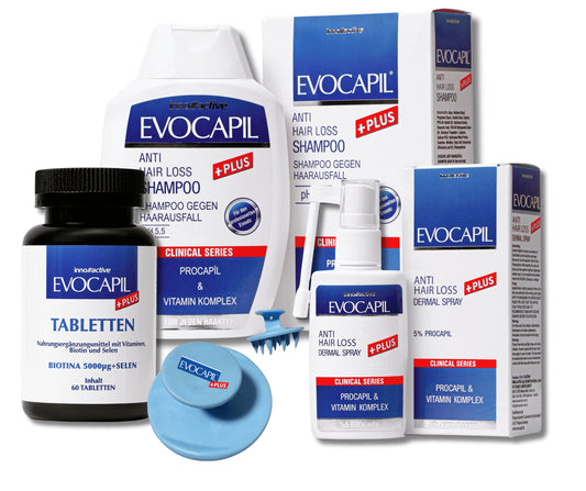 Evocapil Plus Natural Treatment - Complete your treatment with the post hair transplant set, shampoo + procapil spray + vitamins