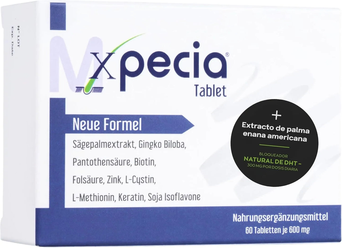Xpecia Hombre – Complemento alimenticio con vitaminas, minerales y extractos vegetales para el cuidado del cabello